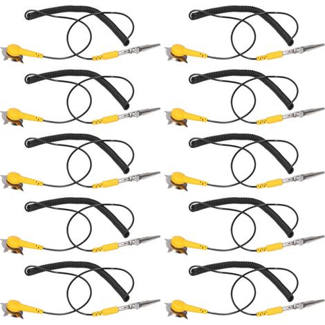 10 Câble de mise à la terre, 1.8m, PVC résistant, pour équipements électroniques sensibles