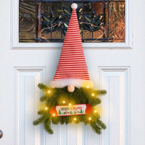 Umgedrehter Weihnachtskranz, beleuchteter Türkranz zum Aufhängen, perfekt für die Heimdekoration (1/5)