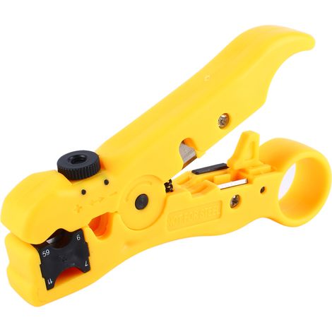 Dénude-câble coaxial rotatif RG59/6/7/11, outil de coupe et dénudage pour fil coax, pince à dénuder professionnelle, compatible câbles coaxiaux, usage bricolage et électricité, 1 pièce. (1/5)