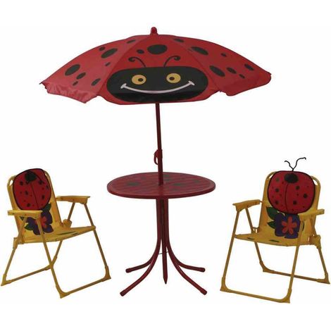 SienaGarden Kinderstuhl Marienkäfer Klappstuhl Camping Set Tisch Sonnenschirm (1/5)