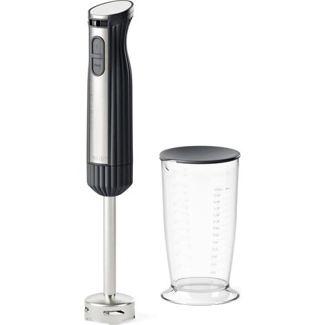 GUZZINI Frullatore a Immersione con Bicchiere Graduato e Coperchio Sous Chef Antracite – Mixer Design Moderno per Cucina
