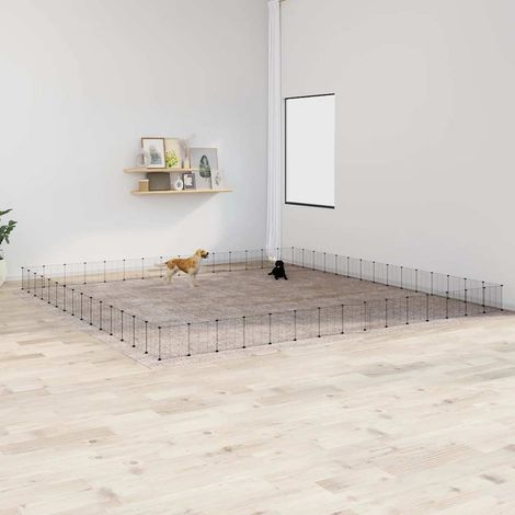 Jaula para mascotas con 60 paneles y puerta 35 x 35 cm negro 020041594