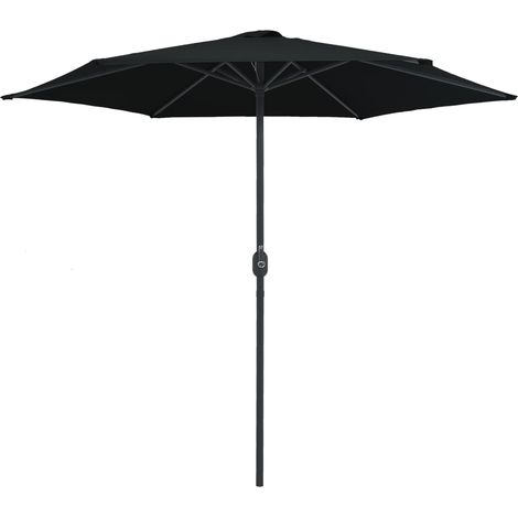 Parasol d'extérieur, Parasol pour Balcon Jardin Plage Terrasse, et mât en aluminium 270x246 cm Noir OIB2382E (1/5)