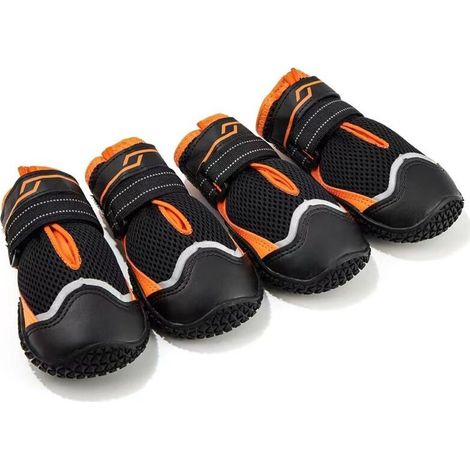Chaussures pour chiens avec protège-pattes, lot de 4, imperméables, avec semelle antidérapante et fermeture Velcro réfléchissante, pour chiens de petite, moyenne et grande taille, pour les activités s (1/4)