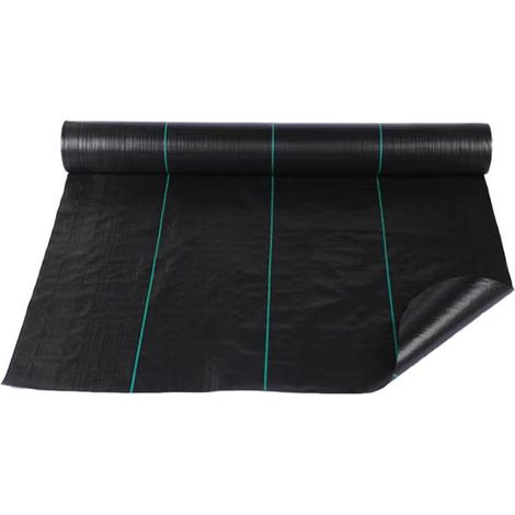 Anti-mauvaises herbes, géotextile en tissu, 1 pièce de tissu de protection contre les mauvaises herbes de largeur noire. (1/5)