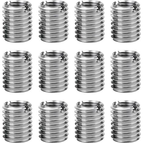 12 Pièces Adaptateurs de Filetage en Acier Inoxydable M12 à M10 x 15 mm, Inserts Filetés Réducteurs Manchons pour Projets de Meubles, Applications Mécaniques et Réparations Automobiles (1/5)