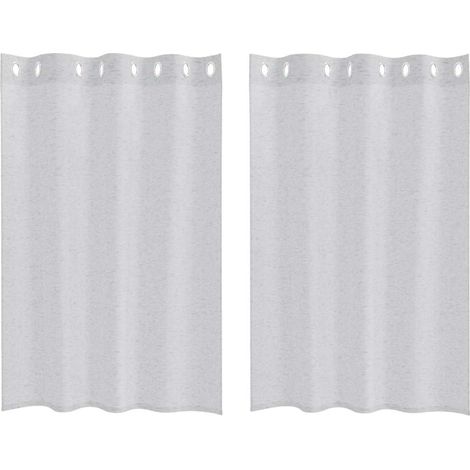 Maison Exclusive - Voile-Vorhang 2 pcs Hellgrau 140 x 140 cm Poly