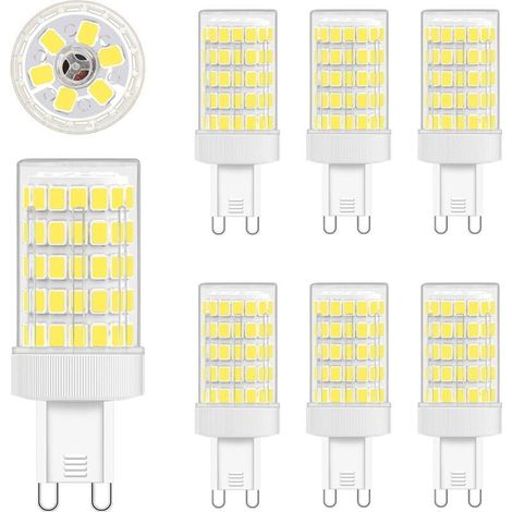 Ampoule LED G9, blanc froid, 10 W, 6000 K, équivalent à 80 W incandescent, 900 lm, 220 V CA, angle de diffusion large 360°, LED SMD 862835, non dimmable, lot de 6 (1/5)
