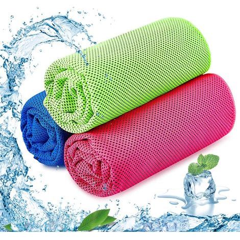 Lot de 4 serviettes rafraîchissantes en microfibre 30 x 90 cm – Pour sports extérieurs – Absorption rapide – Coutures de haute qualité