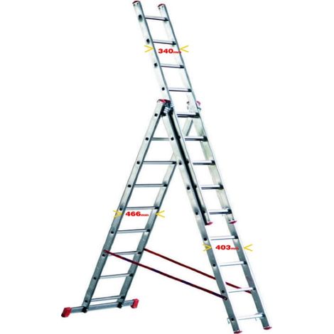 scala a tre elementi 'or3' 7+7+7 gradini - h. 4,25 mt - montante 60x25 mm (1/2)