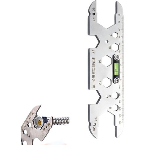 Clé à Robinet Clé De Réparation En Acier Inoxydable 12 En 1 Outil robinet sous évier Pour écrou de vidange, , bouchon, vélo, meubles, maison, douche, salle de bain, cuisine, espaces (1/5)