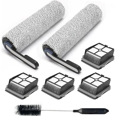Accessoire pour Tineco Floor One S5 / S5 Pro / S5 Pro 2 / S5 Extreme, 2 Rouleaux de brosse 4 Filtres Pièces de rechange aspirateurs secs et humides