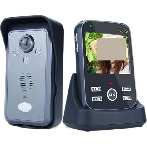 Caméra de sécurité sans Fil avec Sonnette vidéo Écran LCD 3,5 Pouces 300 000 Pixels Interphone sans Fil 2,4 GHz Sonnette Vidéo Domestique Installation Facile (1/5)