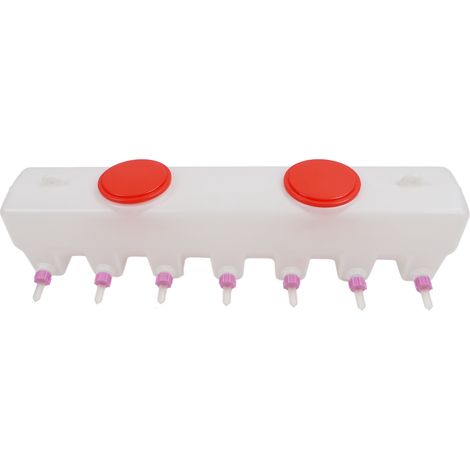 Distributeur de lait pour élevage 14 tétines double face 9L silicone agneau à valve anti-retour veau porcelet (1/5)