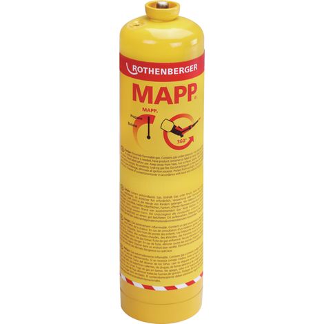 FP – Gaz MAPP haute performance 380g – Température de flamme jusqu'à 2.700 °C – Idéal pour brasage fort et oxycoupage – Cartouche 788ml