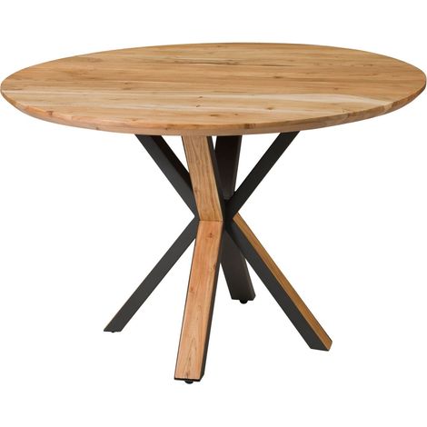 Esstisch rund Akazie 120x120x76 natur lackiert