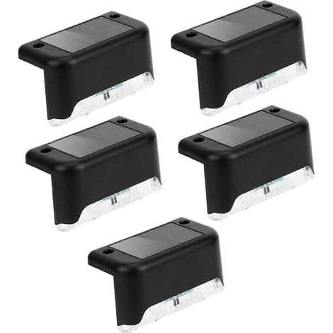5er-Pack Solar-Zaunleuchten, wasserdichte LED-Stufenbeleuchtung für den Außenbereich, geeignet für Garten, Terrasse und Wege