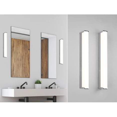 LED Badezimmer Wandleuchten 2er Set in Chrom - Spiegelleuchten, Breite 42,5cm (1/5)