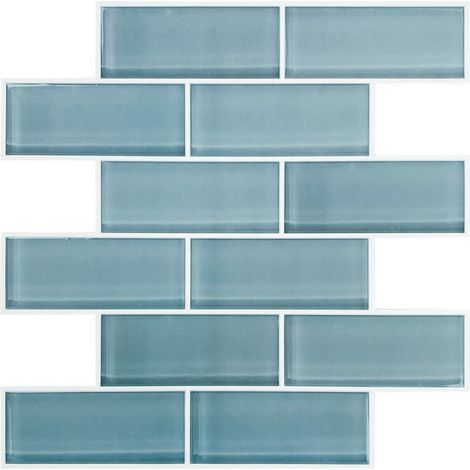 Stickers repositionnables - Tuiles en verre bleue (1/5)