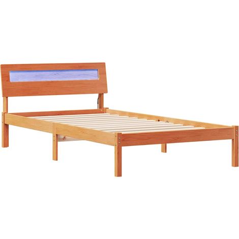 Bettgestell Wachsbraun 80 x 200 cm Massivholz Kiefer vidaXL
