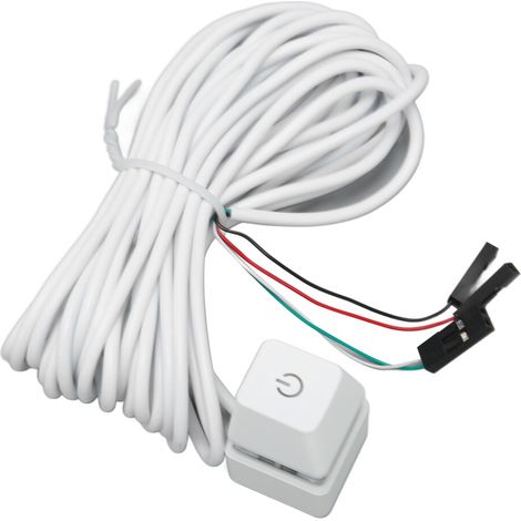 Bouton d'alimentation pour ordinateur de bureau avec rétroéclairage offrant un large choix d'options. Fabriqué en ABS de haute qualité, avec un câble d'alimentation externe, il convient aux jeux et à 