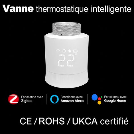 Vanne thermostatique connectée Zigbee ME168 radiateur écran LED M30x1,5mm 9 × 10 × 6,5 cm 222 g – Livraison gratuite (1/5)