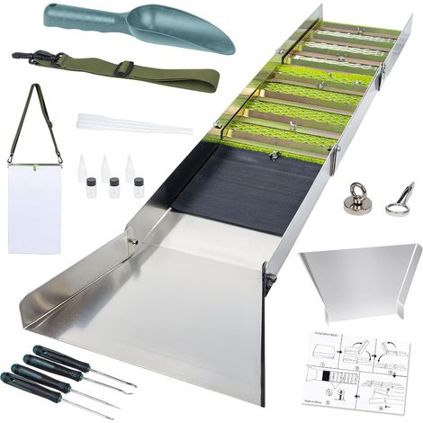 Kit portatile per la ricerca dell'oro da 20 pezzi: scatola di raccolta in alluminio da 127 cm con pipette, pala e borsa per il trasporto per minatori, cercatori d'oro, giardini e fiumi (1/5)