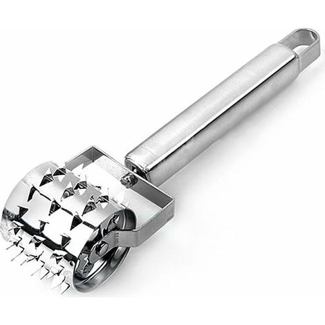 Ahlsen Marteau pour attendrisseur à Viande, Rouleau pour attendrisseur à Viande, Aiguille roulante pour Viande en Acier Inoxydable, Marteau à Steak à Rouleau Robuste, pour Steak Poulet Porc Buf (1/5)