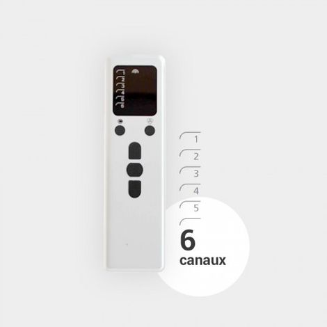 Télécommande émetteur 6 canaux pour volets roulants GEFRADIS – Fréquence 434.15 MHz – Compatible moteur filaire – Fabrication Italie - PROTEO6