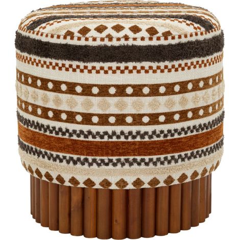 Pouf Design Ethnique "Tribu" 40cm Multicolore (1/5)