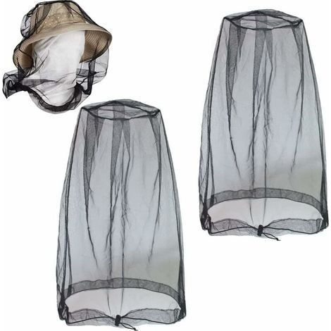 Moustiquaire Visage 2 Pièces Protection Anti-moustique pour la Tête,Filet de Tête de Moustique,Moustiquaire de Tête Anti-insecte pour apiculture chasse promenades Pêche Campings Randonnées (1/5)