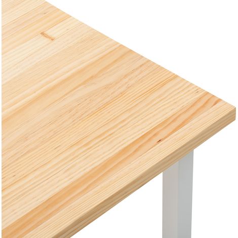 Mesa auxiliar iCub Strong ECO 60x60x53 blanca en madera maciza de pino acabado natural estilo nórdico industrial Box Furniture (1/5)