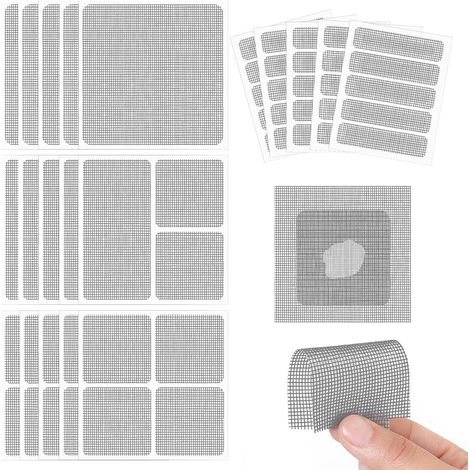 Reparation Moustiquaire Fenetre Ruban pour Repare Moustiquaire, 65pcs Kit Moustiquaire Fenetre pour Repare Rouleau Moustiquaire, Ruban Adhésif pour Moustiquaire et Autres Éléments en Maille (1/5)