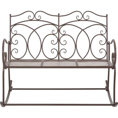 Maison Exclusive - Panchina da Giardino 104 cm in Ferro Marrone Anticato (1/5)