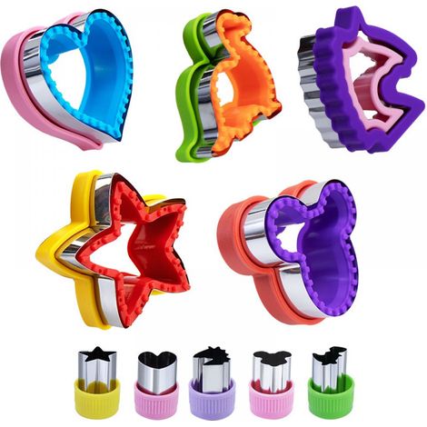 Ensemble de 4 emporte-pièces pour sandwichs et sandwichs, moule à crêpes, emporte-pièces en forme de cœur, carré, cercle et dinosaure, à réaliser soi-même : cadeau idéal pour enfants et adultes (garço