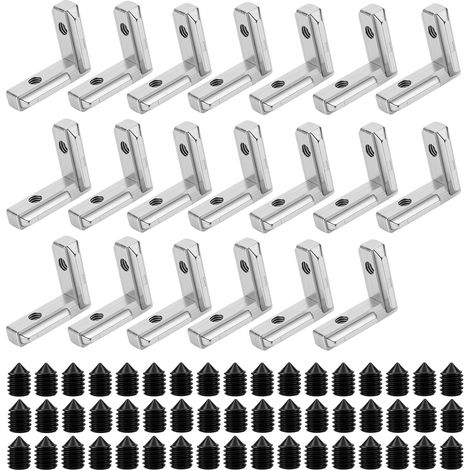 Équerre De Fixation 20 Pièces En Forme De L Raccord d'Angle 3030 M6 (1/5)