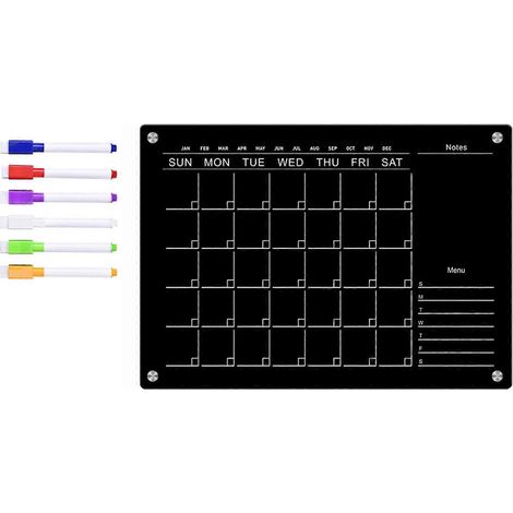 Tableau magnétique pour calendrier hebdomadaire, calendrier magnétique pour réfrigérateur, agenda mensuel pour la cuisine (petit format) (1/5)