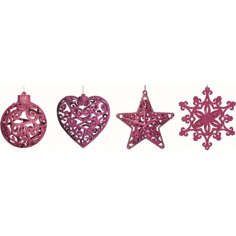 ADDOBBI GLITTER MAGENTA 10-12 CM PREZZO CADUNO INDICARE IL MODELLO
