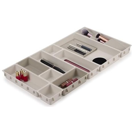 JOSEPH JOSEPH VIVA - ENSEMBLE D'ORGANISATEUR DE TIROIR DE MAQUILLAGE MODULAIRE 12 PIÈCES, SÉPARATEURS DE BOÎTES DE RANGEMENT POU