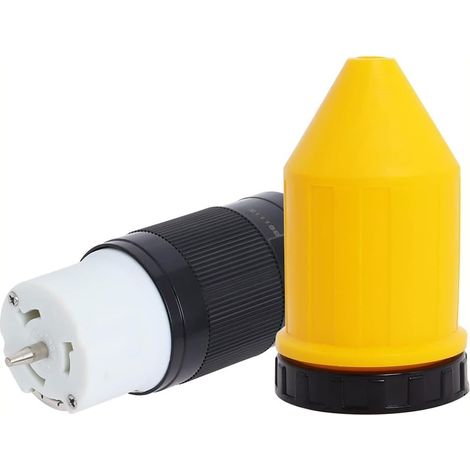 Fiche à Verrouillage par Torsion 50 A avec Couvercle de Protection, Connecteur de Générateur 50 A, Prise de Générateur 125 V/250 V (1/5)