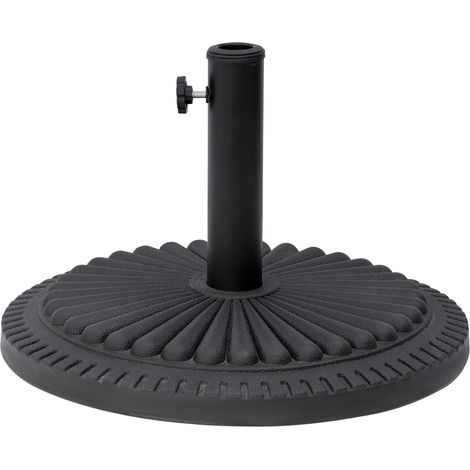 Runder Sonnenschirmständer aus HDPE, 14 kg, für Stangen Ø 35–38–48 mm, Ø 49 x 32A cm, schwarz