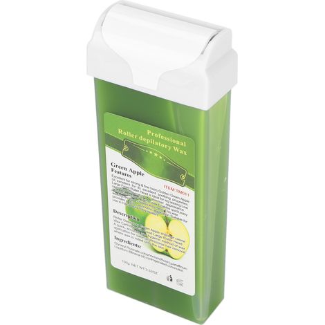Chauffe-cire dépilatoire professionnel 100g, rouleau de cire à épiler maison, élimination des poils, parfum pommes vertes (1/5)
