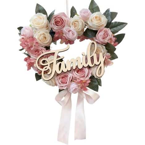 Guirlande Cœur - Roses Artificielles - Décoration Intérieure Porte Mur Table - Idéal pour Saint-Valentin Mariage - 1 Pièce (1/5)