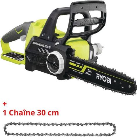 RYOBI Tronçonneuse sur batterie, RYOBI OCS 1830-0C 18 volts, guide de 30 cm