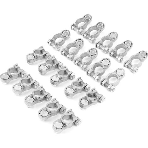 Bornes de Batterie Auto 12V Pôles Positif et Négatif Pinces de Connexion pour Camping-Car Fourgon Bateau (1/5)