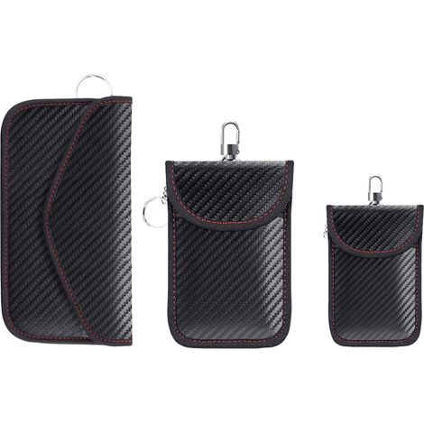 Pochettes Faraday (lot de 3), étuis pour clés de voiture, étuis de protection RFID pour voiture, protections antivol pour clés avec blindage RFID