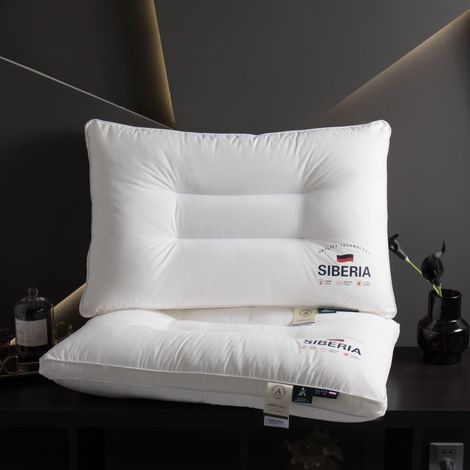 Oreiller de soutien cervical épais en coton crypté, garnissage moelleux type hôtel, pour un sommeil réparateur. Poids moyen : 1000 g.-AquaForge (1/5)