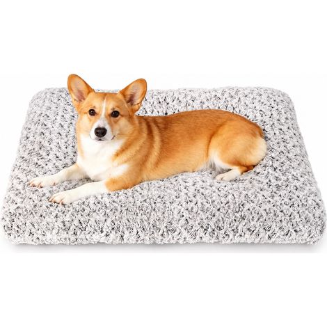 Tapis de cage de lit pour chien - Rose veine velours blanc PET Bed antidérapant coussin de chenil confortable pour cas Rose veine brun (1/5)