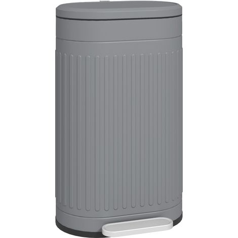 30-Liter-Metall-Treteimer mit Soft-Close-Deckel, Grau