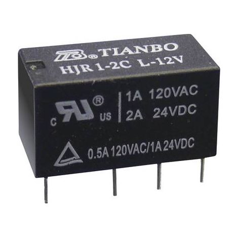 Tianbo Electronics HJR1-2C-L-05VDC Relais pour circuits imprimés 5 V/DC 2 A 2 inverseurs (RT) 1 pc(s (1/2)
